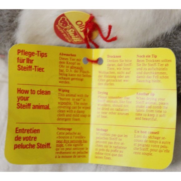 Vtg Steiff Baby Seal Olly Plush Forever Yours Stuffed Animal Oily Small Grey - Picture 9 of 9